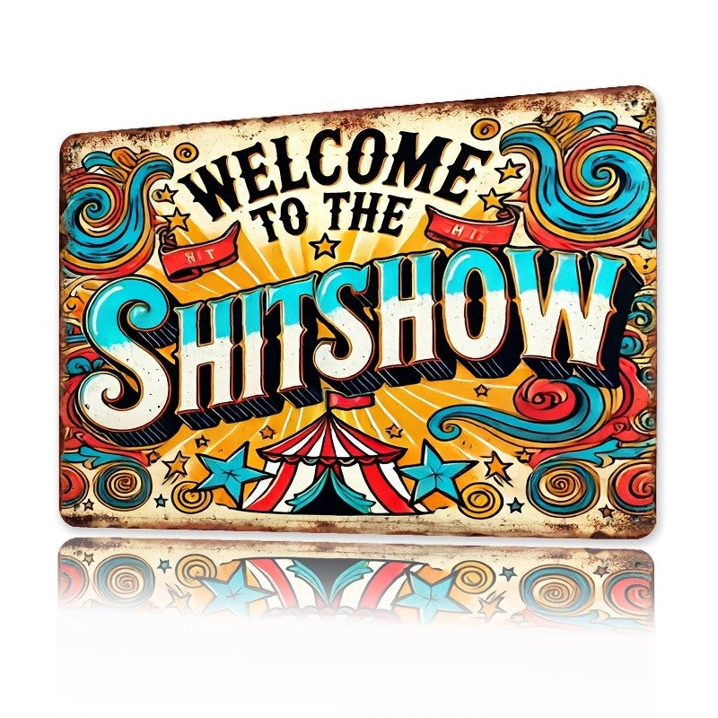 Humorous Novelty Metal Sign Vintage Swirl Illustration Sarcastic Family Gift