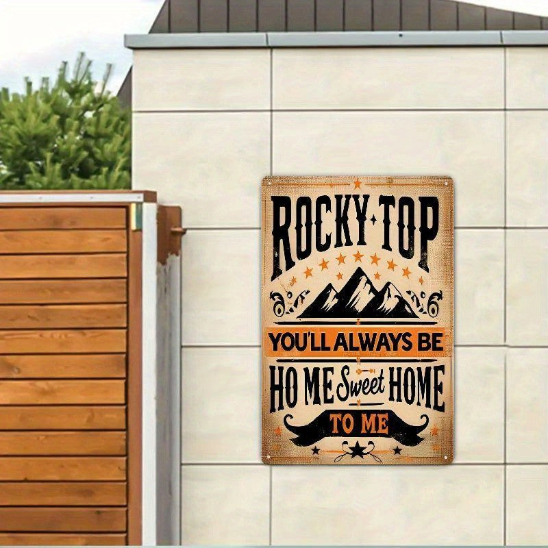 "Rocky Top" Metal Sign - Mountain Home Tin Wall Art Decor Plaque
