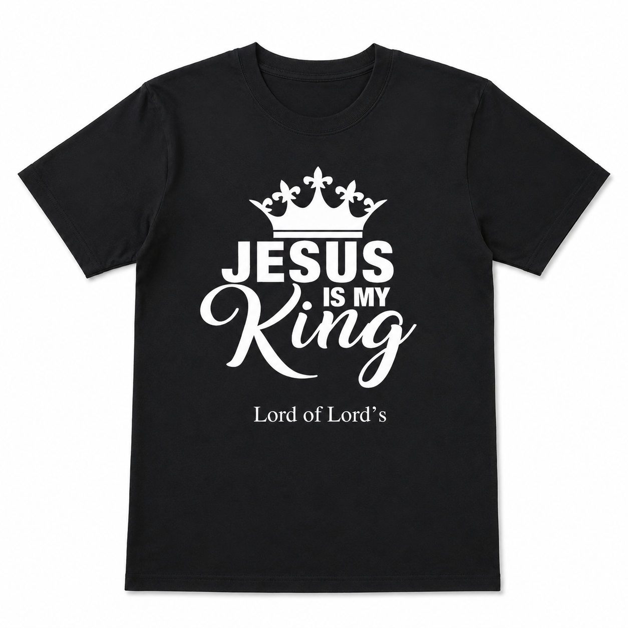 Jesus Is My King Christian Crown Graphic Men’s T-Shirt Faith Religious Tee