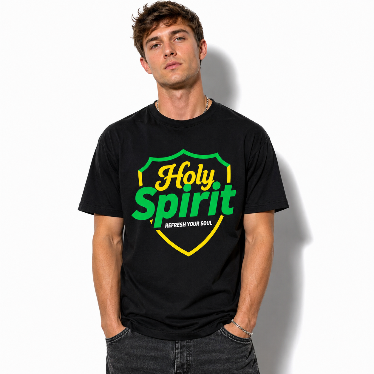 Holy Spirit T Shirt Christian Faith Graphic Casual Crew Neck Tee Top