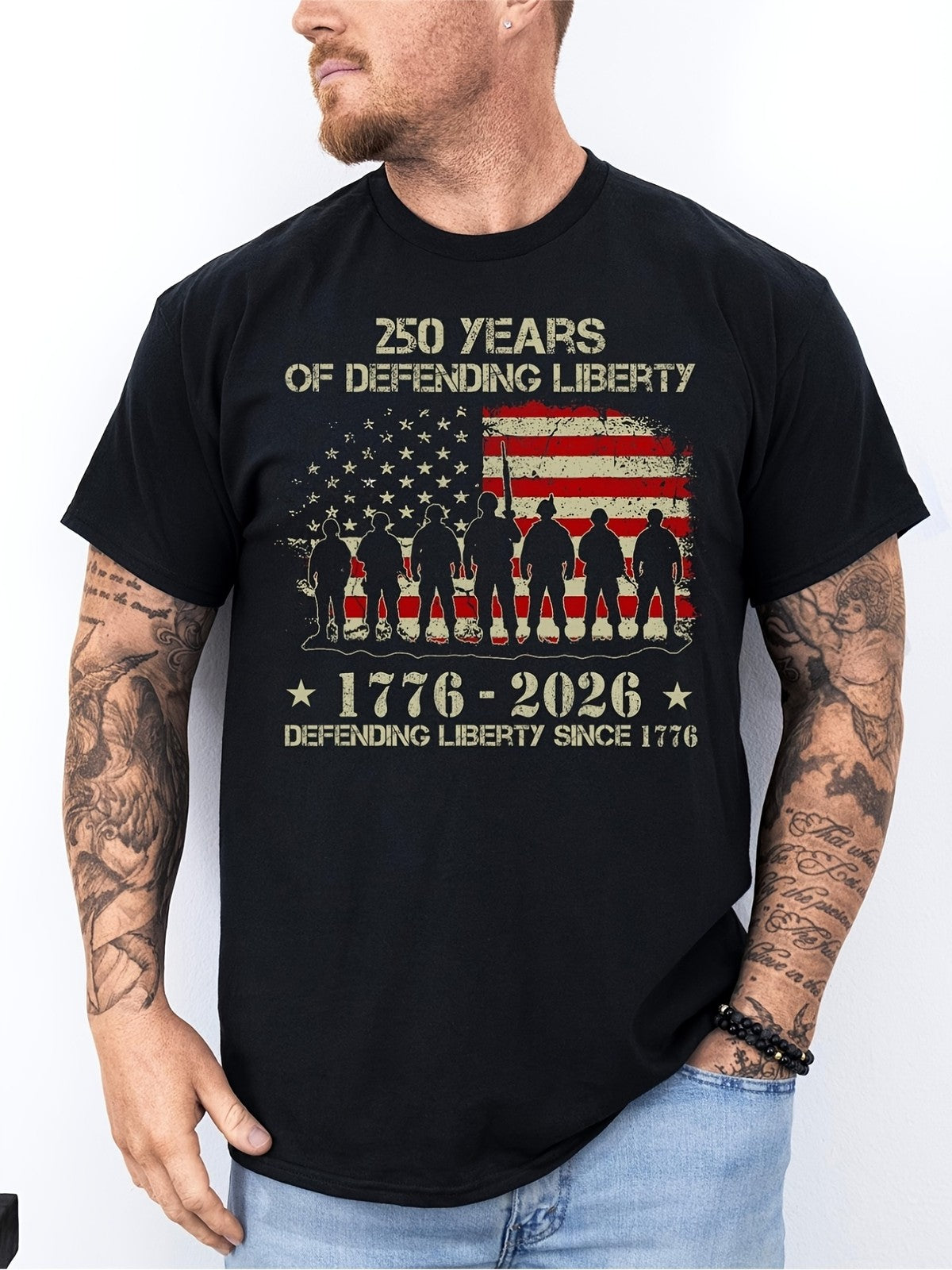 USA 250th Anniversary 1776-2026 Patriotic July 4th Men's T-Shirt