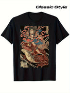 Vintage Samurai Riding Giant Toad Graphic T-Shirt Japanese Art Tee