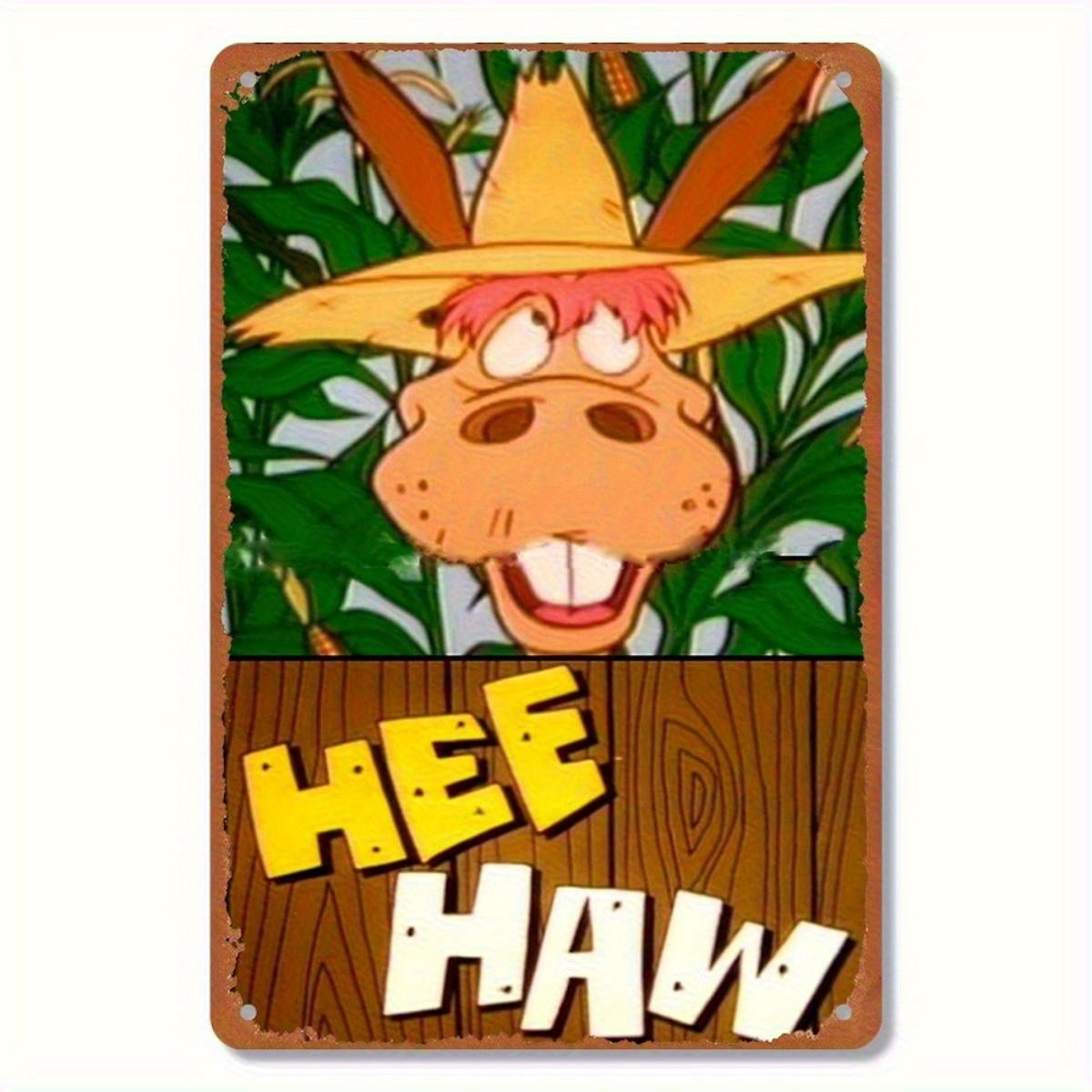 Hee Haw Tin Sign Vintage Metal Donkey Wall Decor Funny Classic TV Country Gift