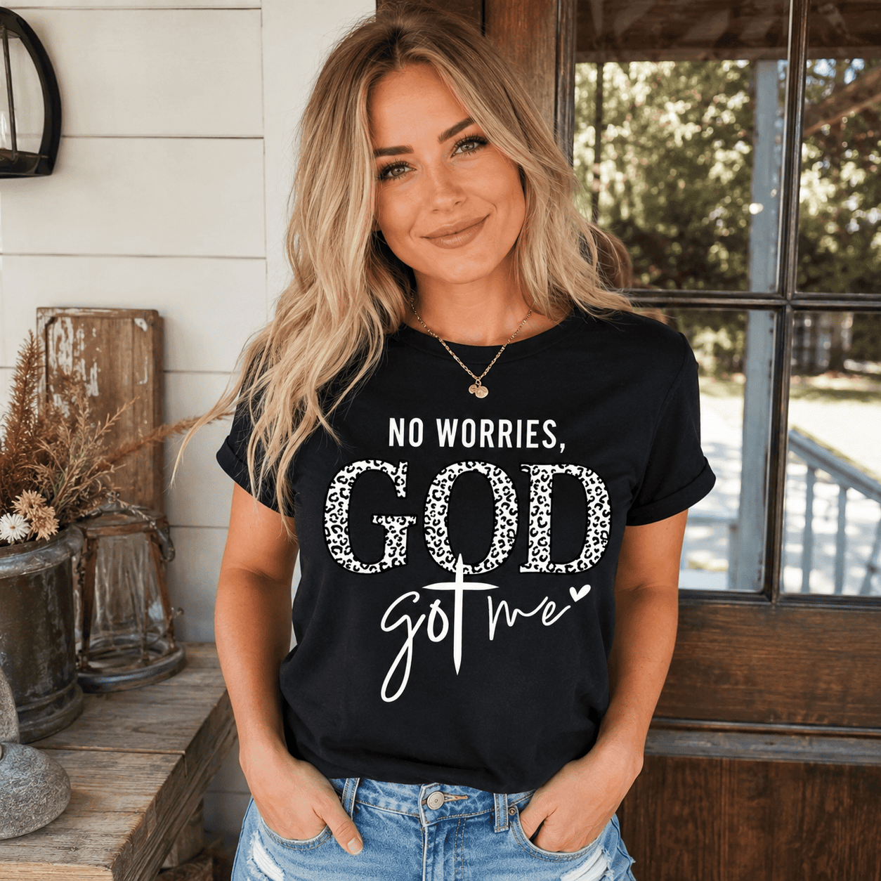 Women God Got Me Faith Graphic T-Shirt Casual Crew Neck Summer Tee Top