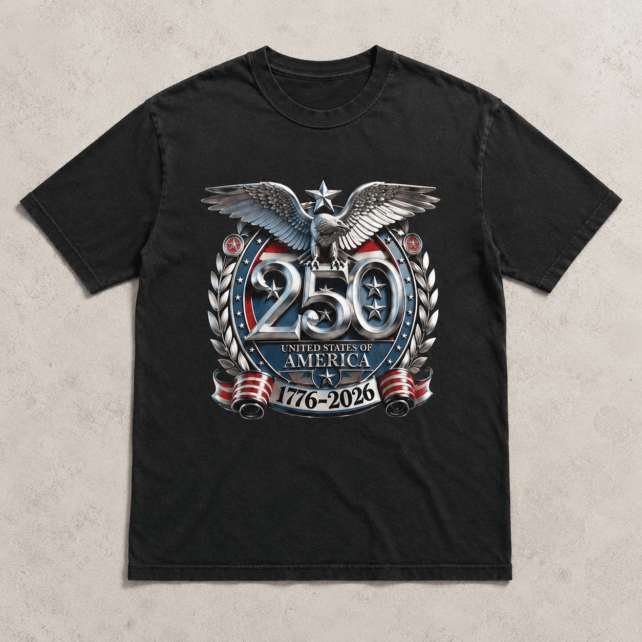USA 250th Anniversary Eagle Patriotic Graphic Men's T-Shirt American Pride