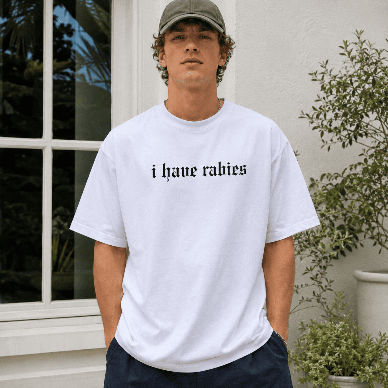 I Have Rabies Gothic Graphic T-Shirt Funny Dark Humor Unisex Tee