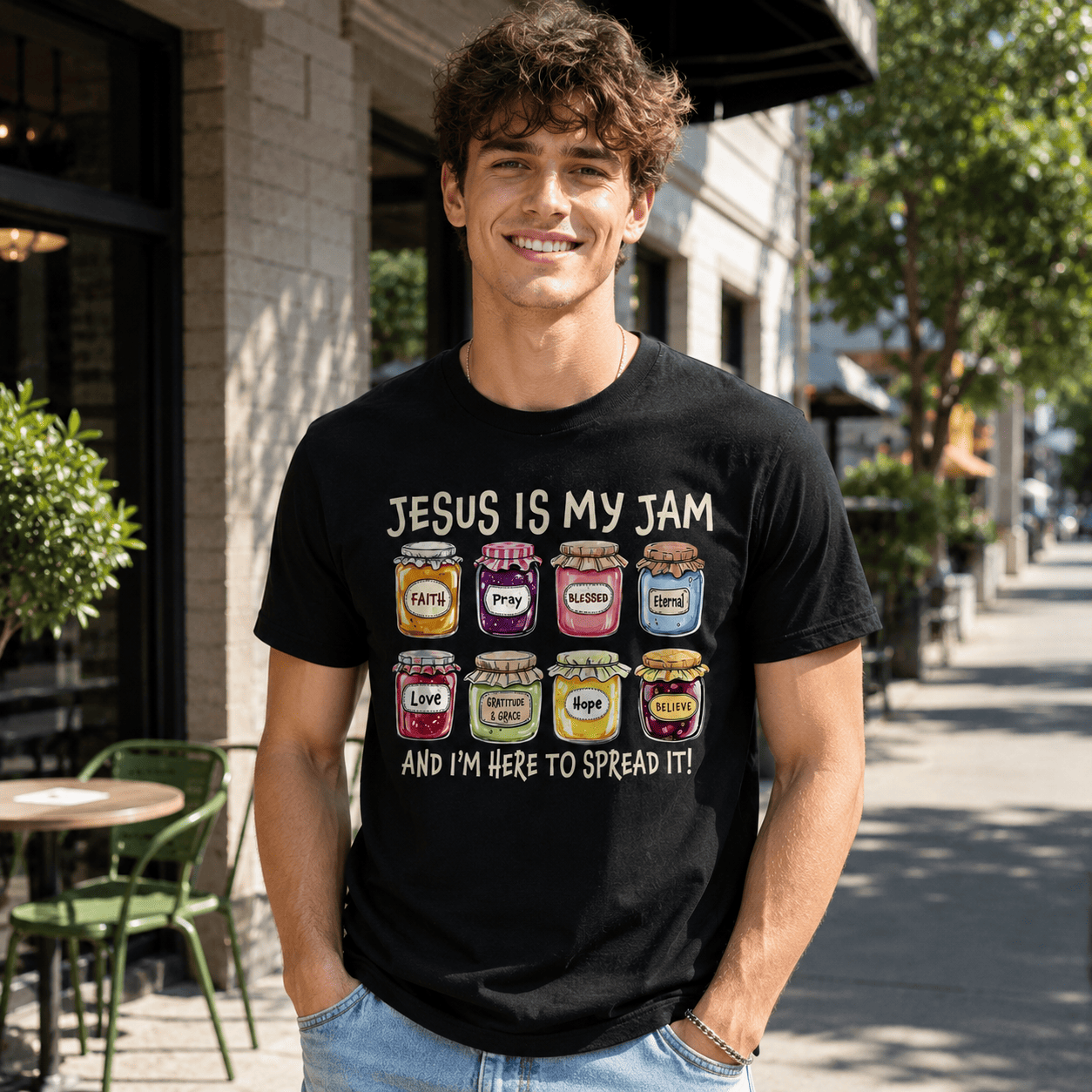 Jesus Is My Jam T-Shirt | Funny Christian Mason Jar Graphic Tee