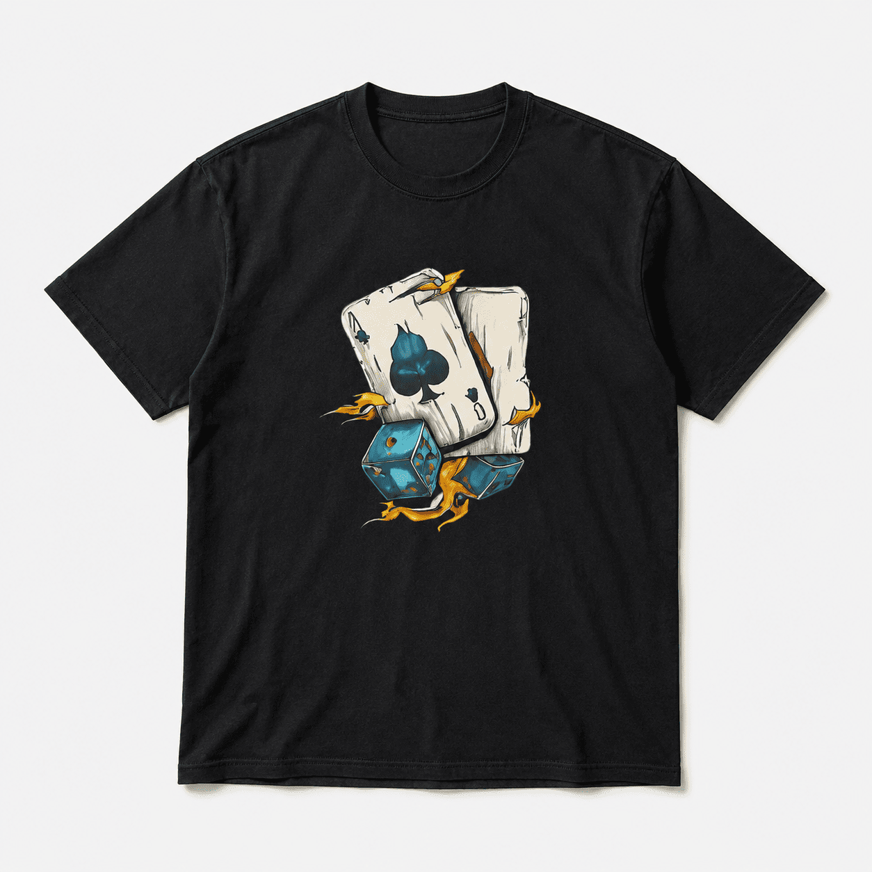 Poker Dice Graphic T-Shirt Playing Cards Casino Streetwear Casual Tee