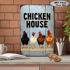 "Chicken House" Metal Sign - Farmhouse Style Tin Wall Art Decor Plaque