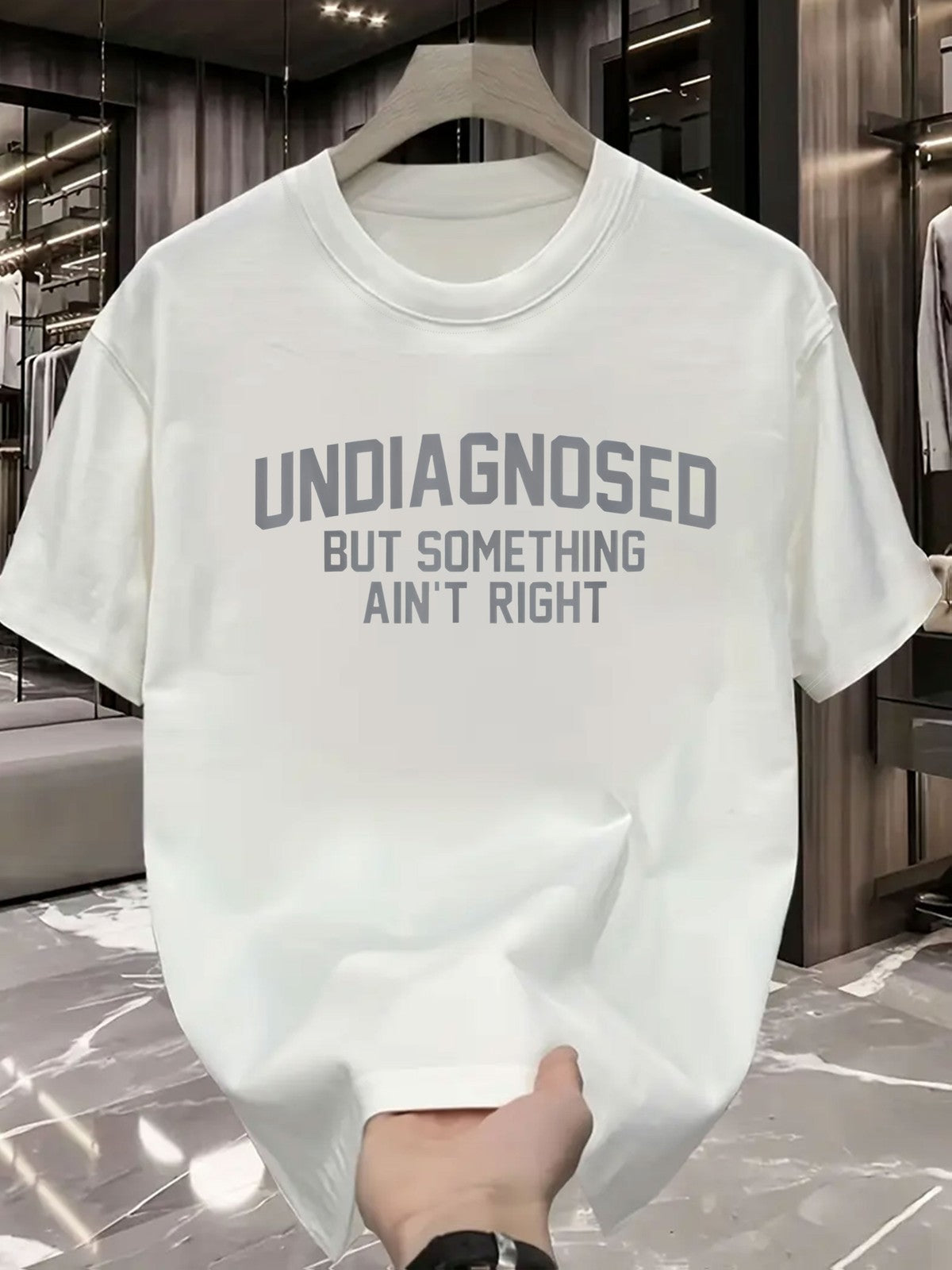 Black Men'S Casual " Undiagnosed But Something Ain't Right" Graphic T-Shirt