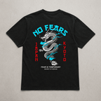 Japanese Dragon No Fears Graphic Tee - Kyoto Streetwear Back-Print Shirt