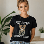 Women Funny Cat Quote Graphic T-Shirt Cute Kitten Casual Crew Neck Tee Top