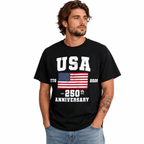 4th of July USA Flag Patriotic America 250th Anniversary Men's T-Shirt