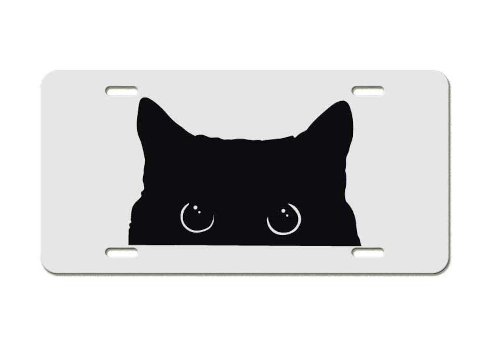Peeking Kitty Cat License Plate Cute Front Car Tag Cat Lover Auto Decor
