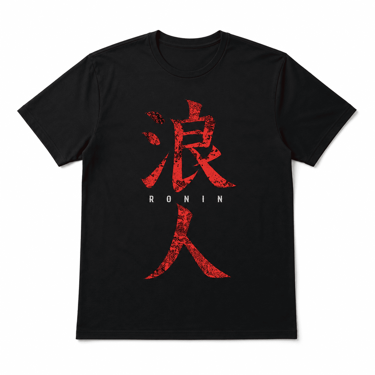 Samurai Ronin T Shirt Japanese Kanji Anime Style Warrior Graphic Tee Top