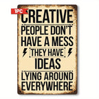 Creative People Ideas Metal Tin Sign Funny Art Studio Decor Messy Room Wall Art