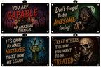 Gothic Metal Sign Horror Quote Wall Decor Witchcore Room Spooky Art Plaque