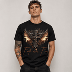 Faith Over Fear Cross T-Shirt | Gothic Winged Celtic Cross Graphic Tee