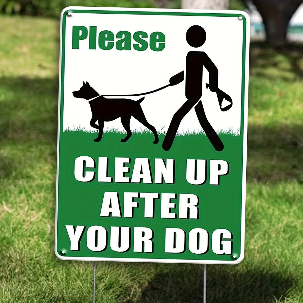 Clean Up After Your Dog Sign Outdoor Metal No Pooping Dog Waste Property Notice