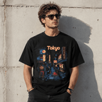 Tokyo Night Alleyway Graphic Tee - Retro Japanese Cityscape Streetwear Shirt