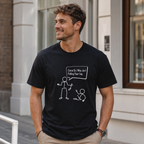 Funny Stick Figure Graphic T-Shirt Minimalist Cartoon Humor Tee