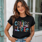 Women Hello Summer Cruise Life Graphic T-Shirt Nautical Beach Vacation Tee