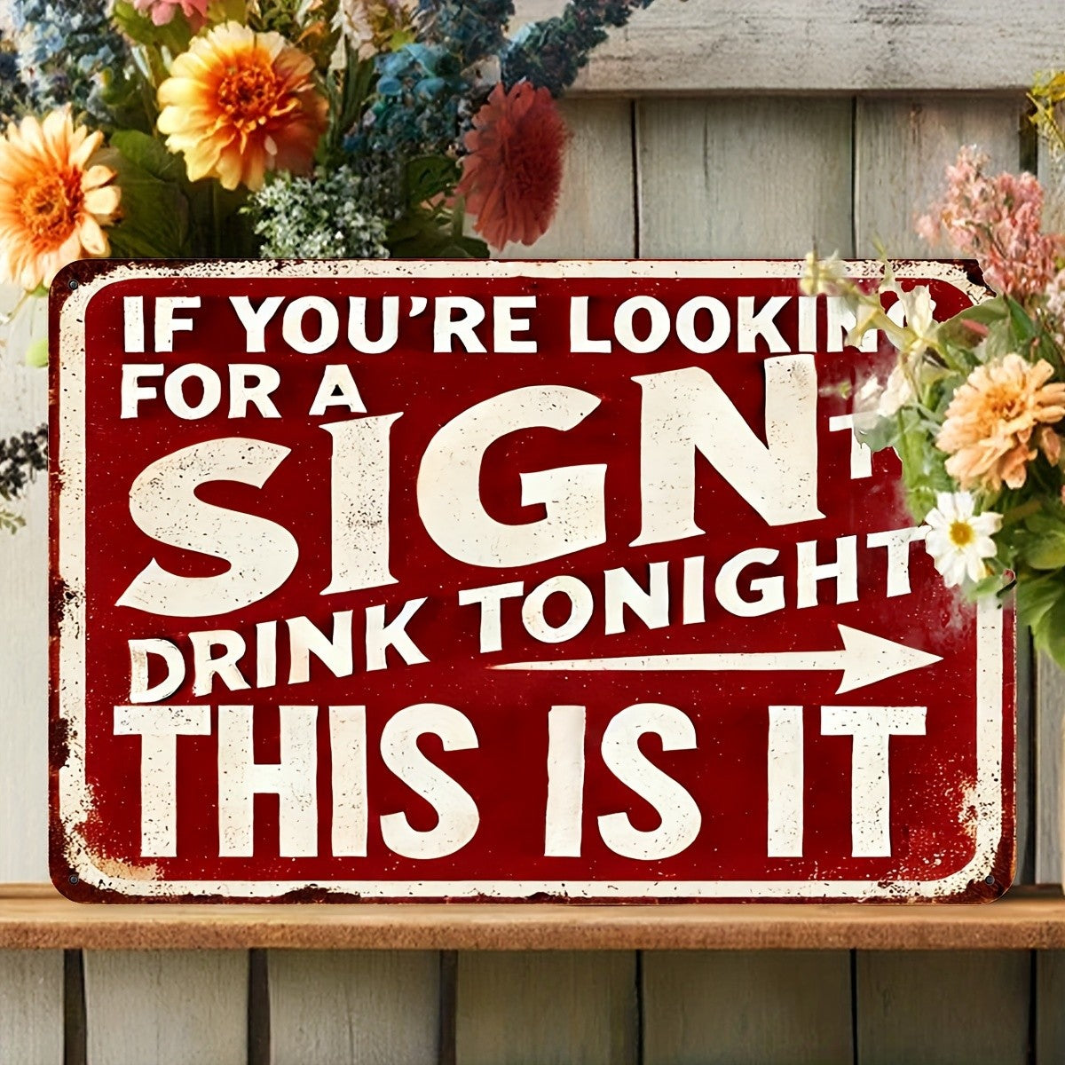 Funny Bar Metal Sign - If You're Looking For A Sign To Drink Tonight Tin Decor