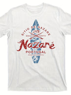Lisbon Portugal Retro Surf Graphic T-Shirt Vintage Beach Surfing Tee