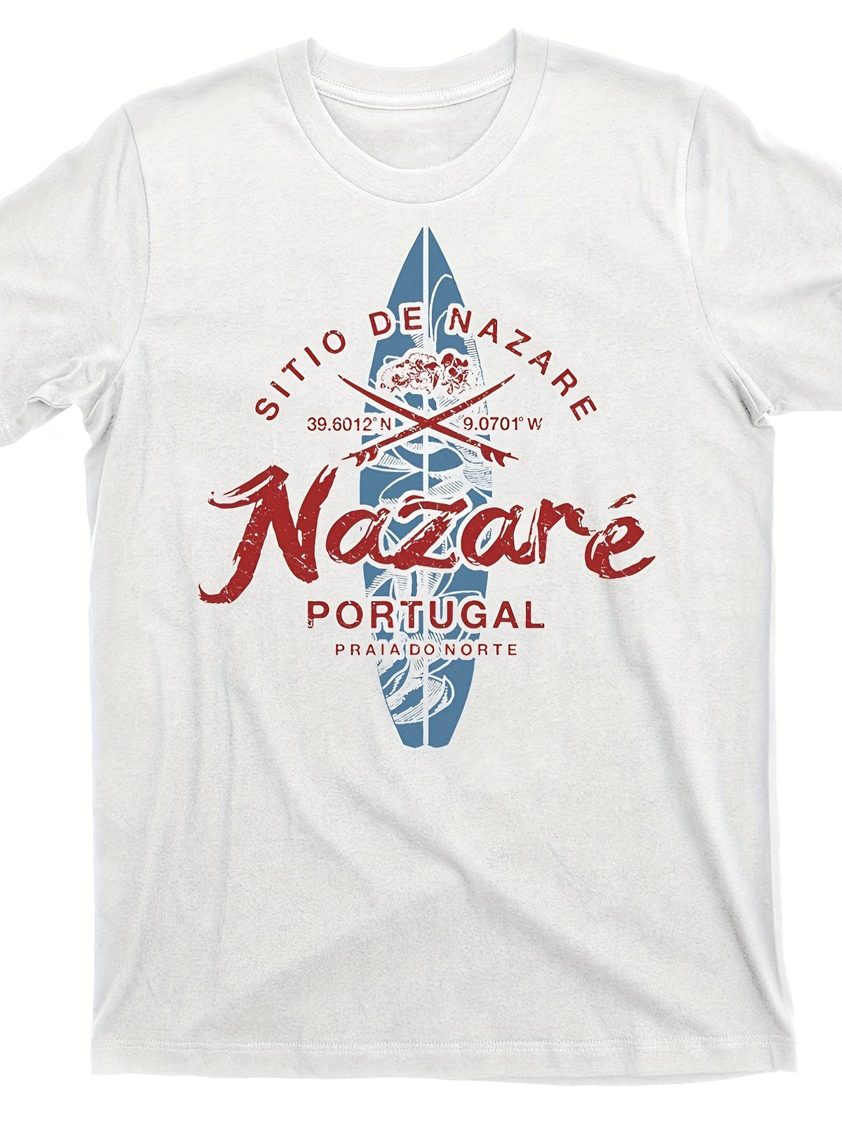 Lisbon Portugal Retro Surf Graphic T-Shirt Vintage Beach Surfing Tee