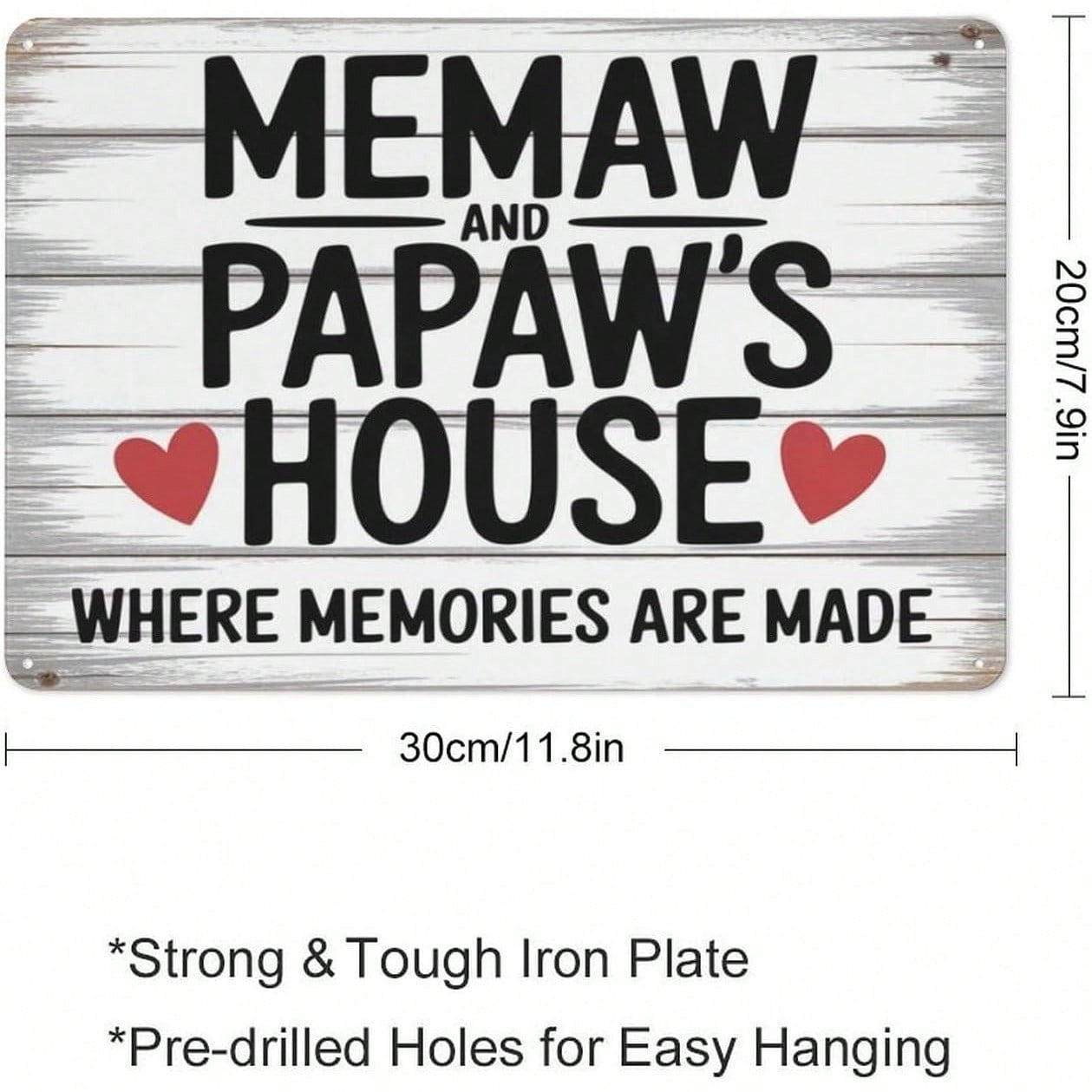 Memaw and Papaw's House Metal Tin Sign - Retro Grandparents Memories  Wall Art