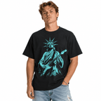 Men's 250 Years of Freedom Statue of Liberty Guitar Graphic Patriotic T-Shirt