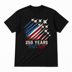 USA 250th Anniversary Patriotic Jet Fighter T-Shirt 1776-2026 Freedom Tee