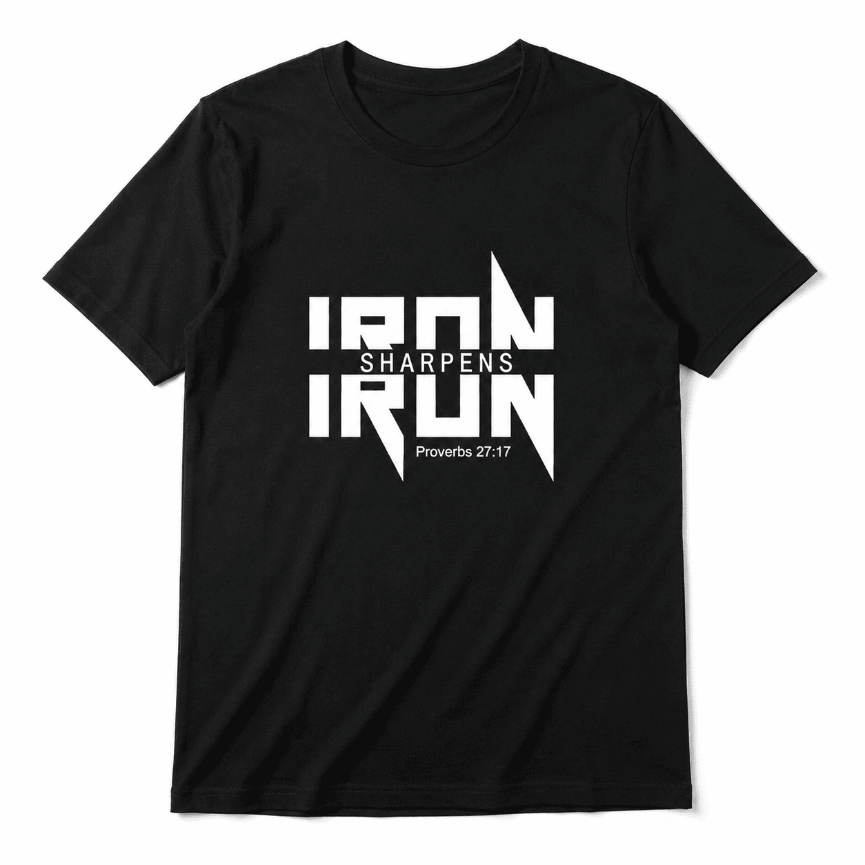 Iron Sharpens Iron T-Shirt Men's Christian Bible Verse Graphic Tee