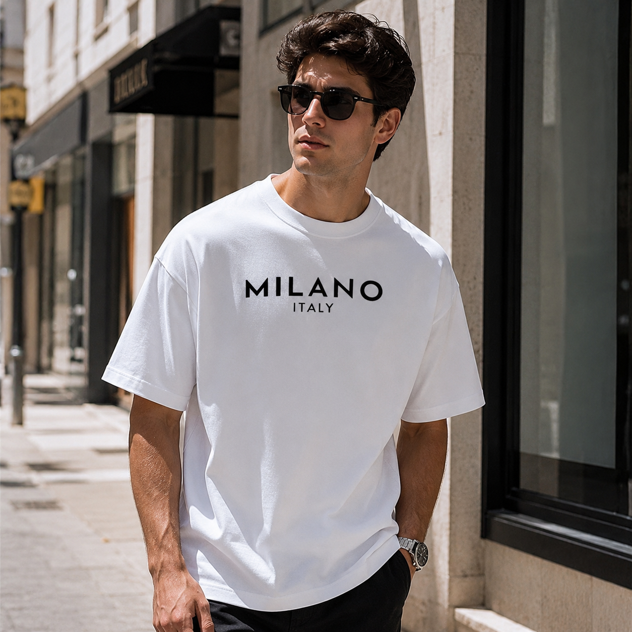 Milano Italy T-Shirt Minimalist Milan Travel City Graphic Tee Unisex Streetwear