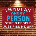 Retro Funny Saying Tin Sign Humorous Stupid People Piss Me Off Bar Art