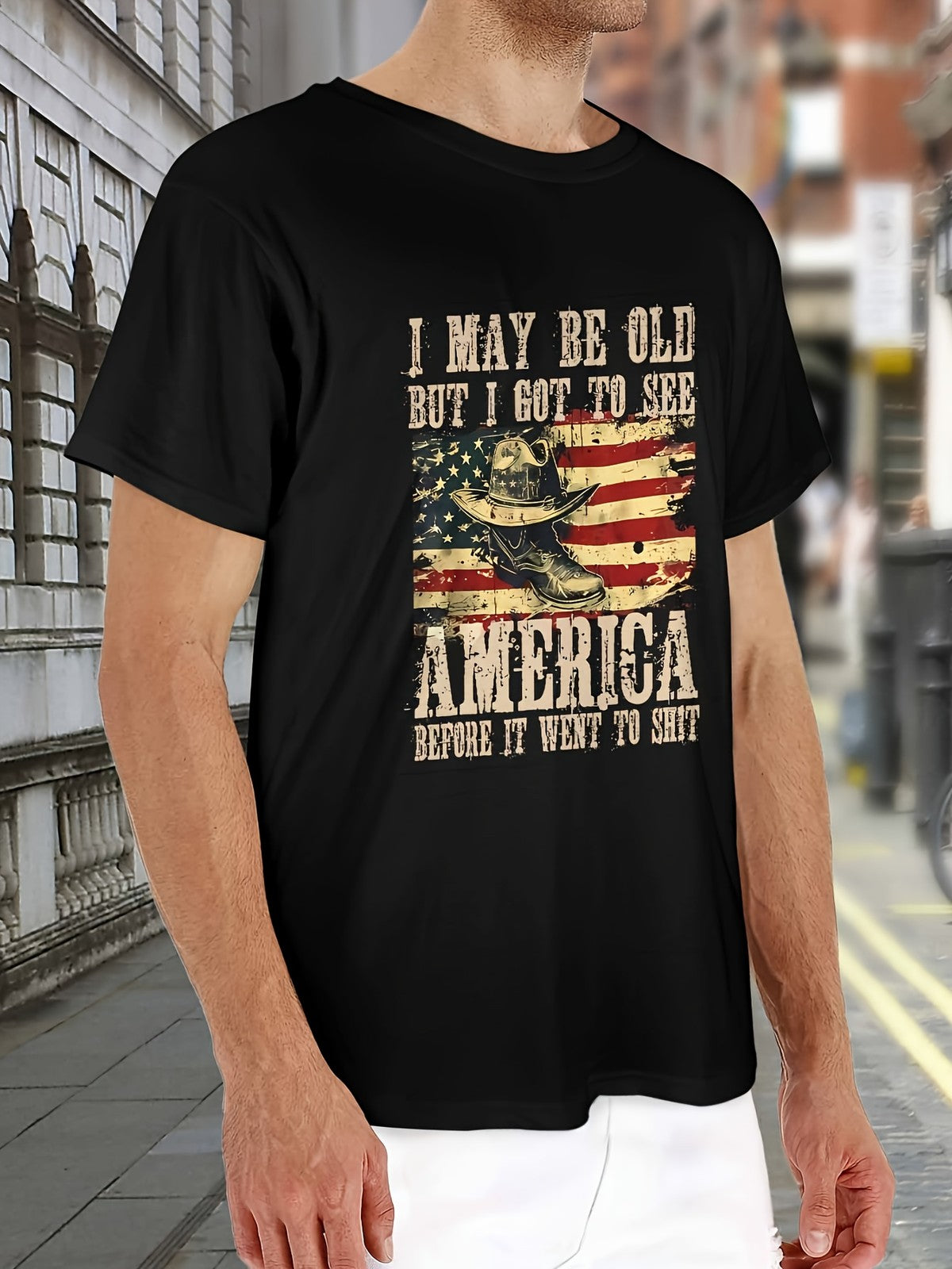 I May Be Old But I Got to See America Funny Vintage USA T-Shirt