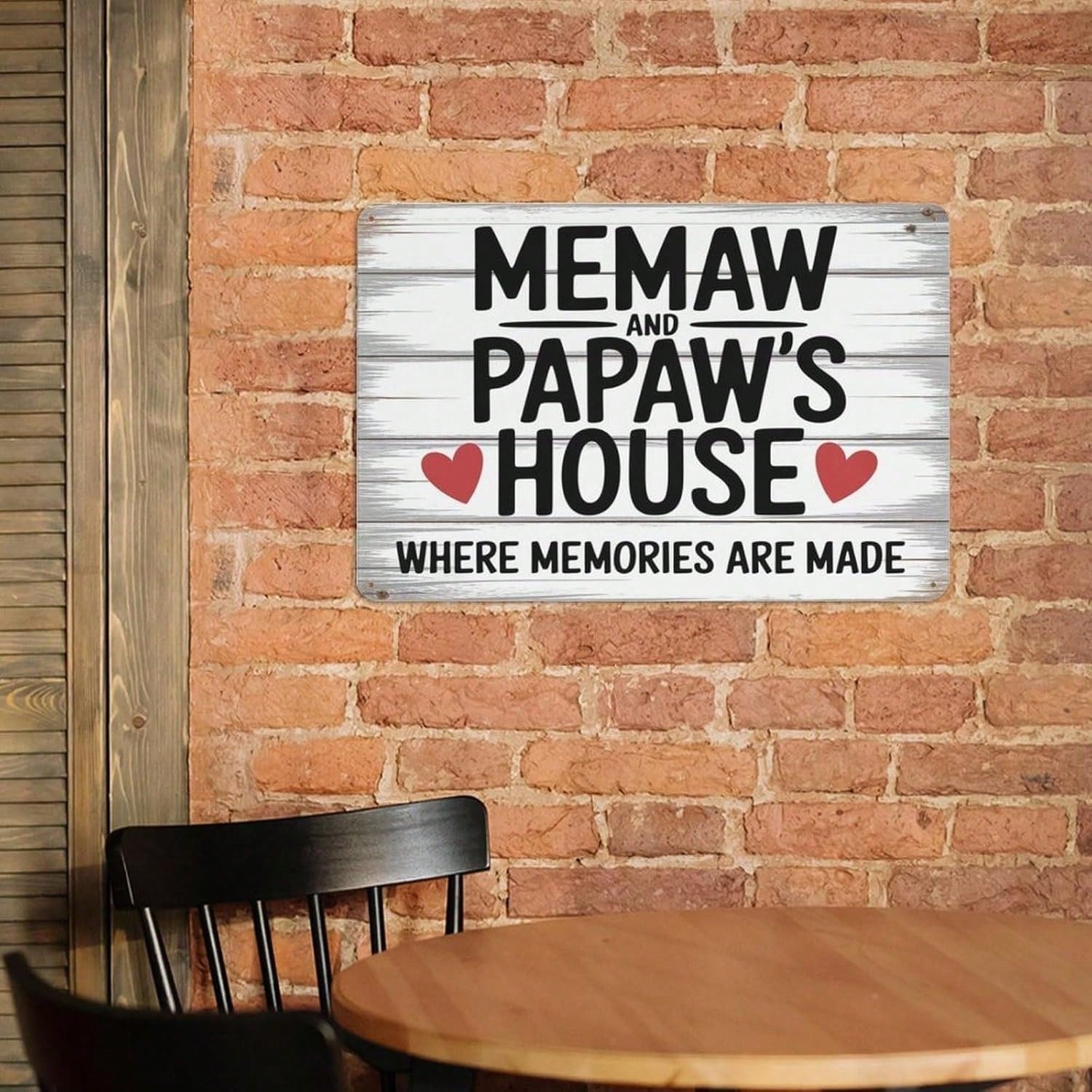 Memaw and Papaw's House Metal Tin Sign - Retro Grandparents Memories  Wall Art