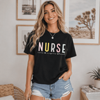 Nurse Care Inspire Heal Graphic Tee - Cute Pastel Nursing Gift T-Shirt