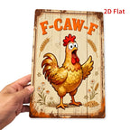 Hilarious Chicken Tin Sign - Rustic Farmhouse Metal Poster Wall Art Decor