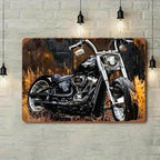Vintage Motorcycle Metal Tin Sign - Retro Chopper Cruiser Bike Metal Tin Plaque