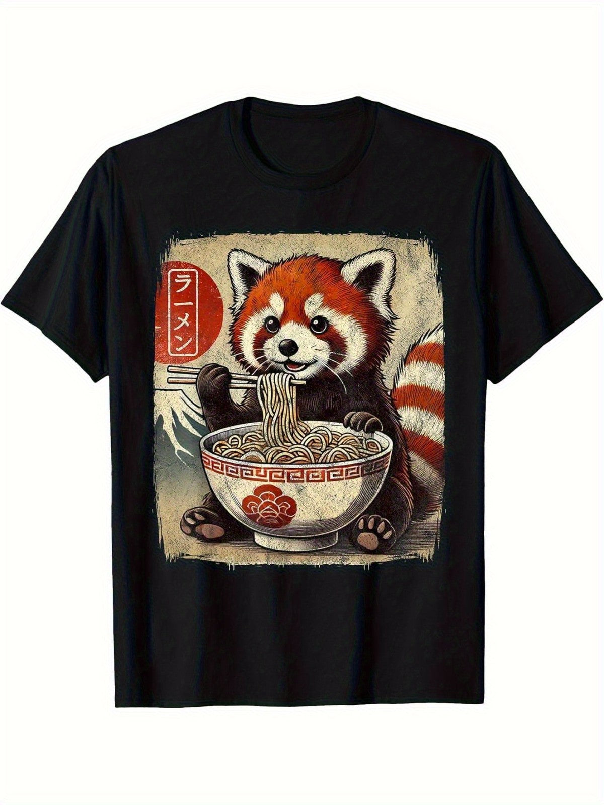 Red Panda Ramen T-Shirt | Japanese Ukiyo-e Style Anime Graphic Tee