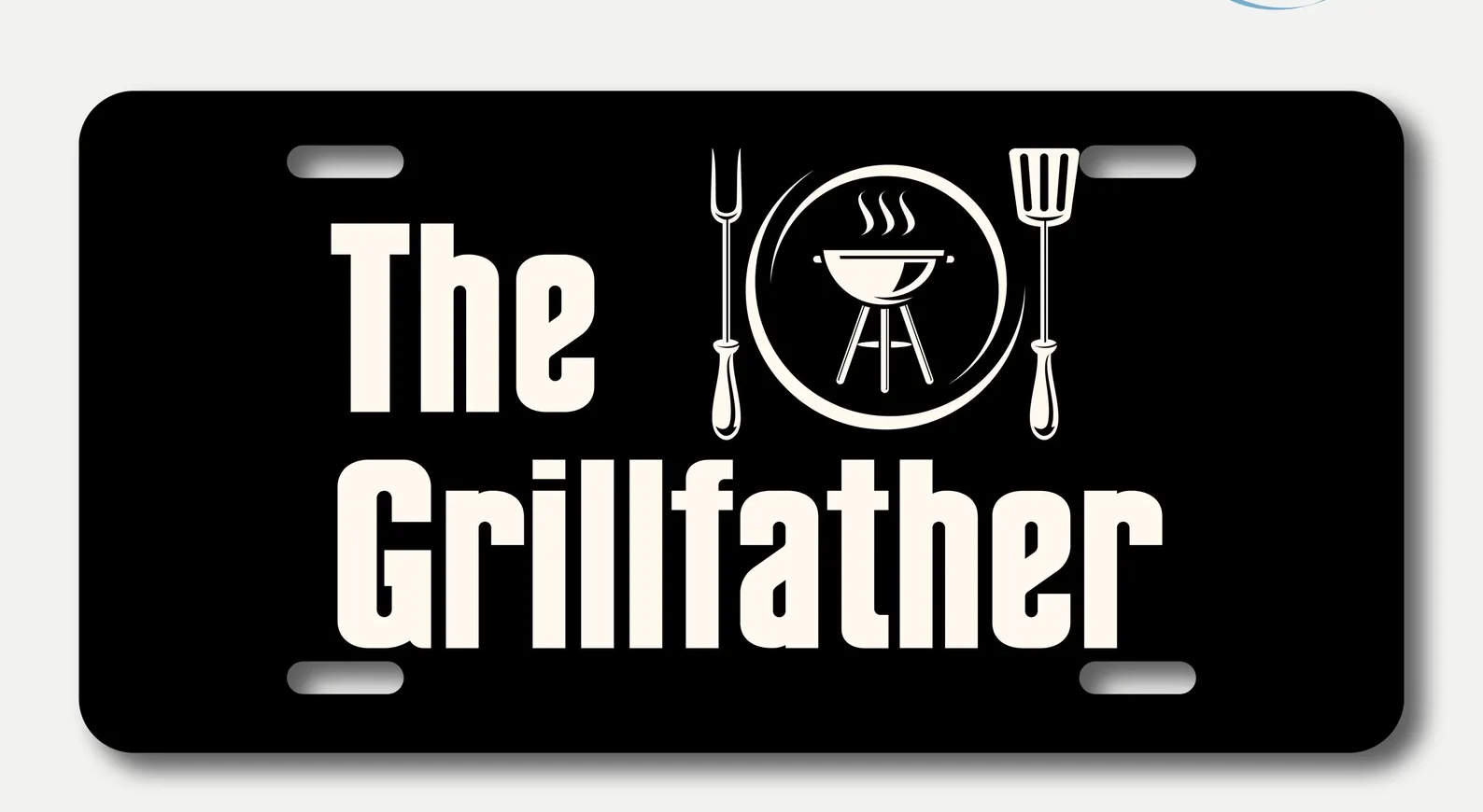 The Grill Father License Plate BBQ Car Tag Funny Father's Day Gift Decor