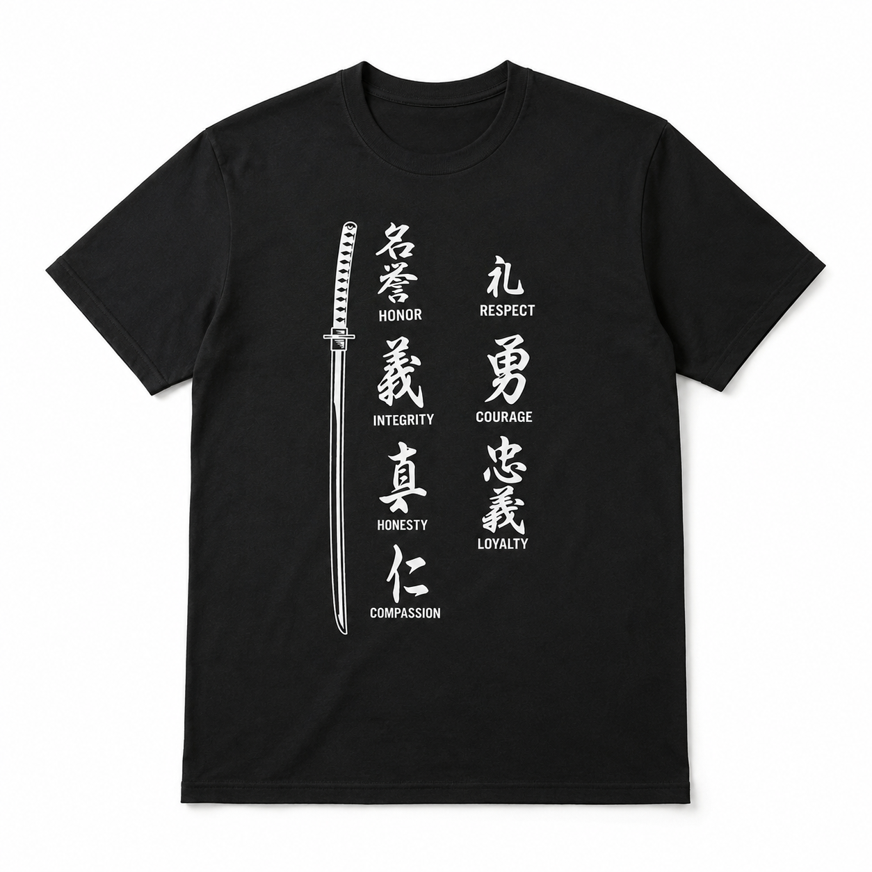 Vintage Samurai Katana Sword Graphic T-Shirt Japanese Warrior Streetwear Tee