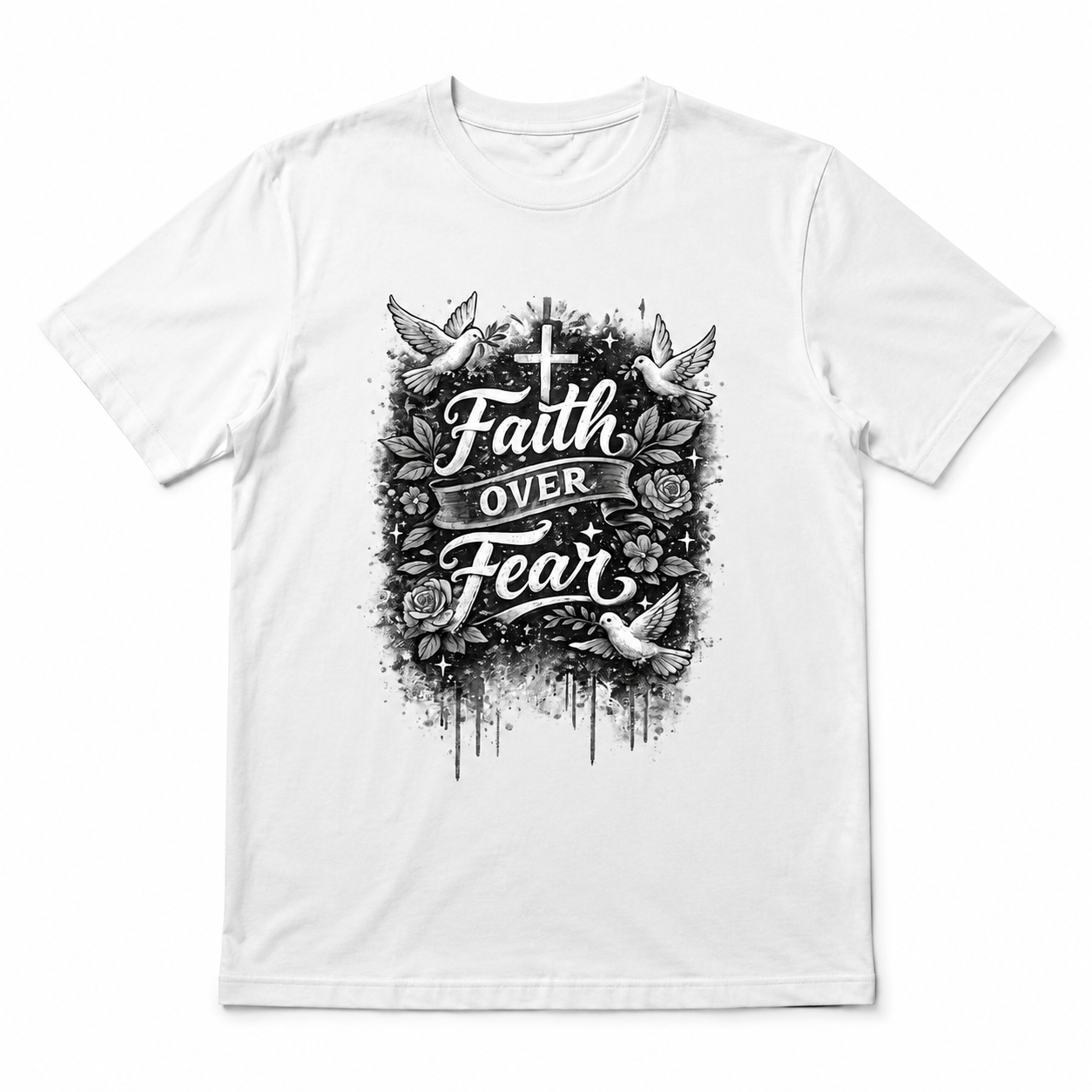 Faith Over Fear Graphic T-Shirt Christian Religious Shirt Inspirational Tee