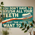 Funny Dental Metal Sign - Retro "Keep Your Teeth" Humorous Tin Wall Decor