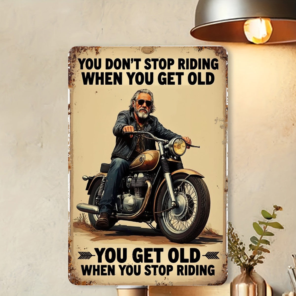 Vintage Motorcycle Metal Tin Sign - Retro Biker Gift Idea Garage Club Wall Decor