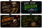Gothic Metal Sign Horror Quote Wall Decor Witchcore Room Spooky Art Plaque