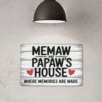 Memaw and Papaw's House Metal Tin Sign - Retro Grandparents Memories  Wall Art