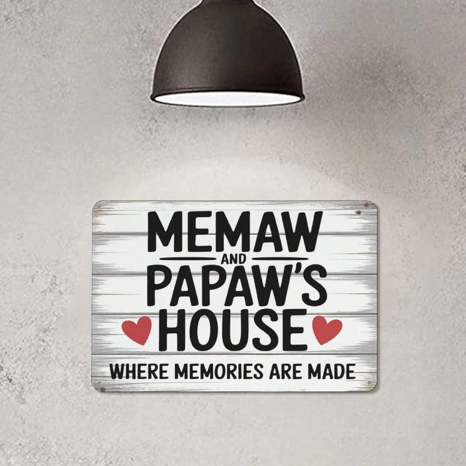 Memaw and Papaw's House Metal Tin Sign - Retro Grandparents Memories  Wall Art