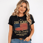 Women's Retro USA 250th Anniversary Flag Patriotic 4th of July T-Shirt